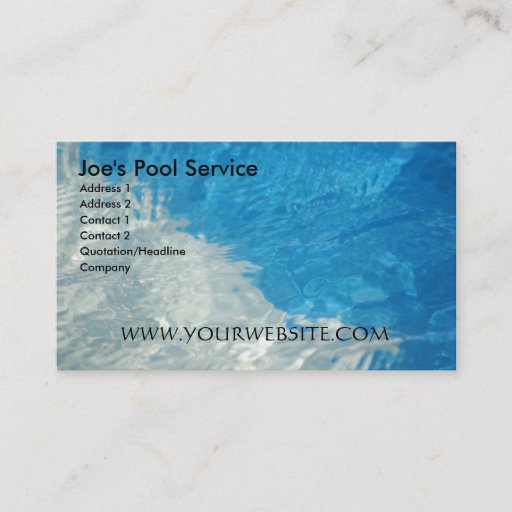 Customizable Pool Service Business Card Template