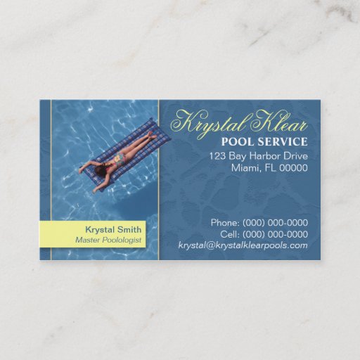 Customizable Pool Service Business Card