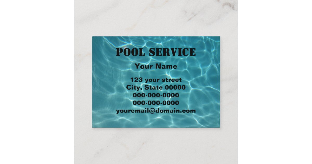 Pool Service Business Card Zazzle