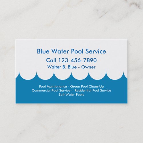 Pool Service Business Card