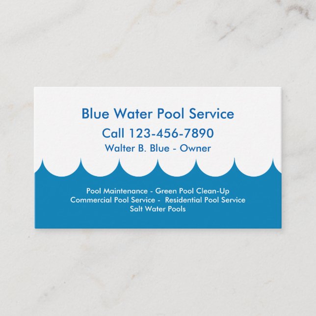 Pool Service Business Card (Front)