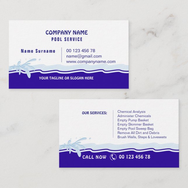 Pool service business card (Front/Back)