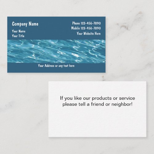 Pool Service Business Cards
