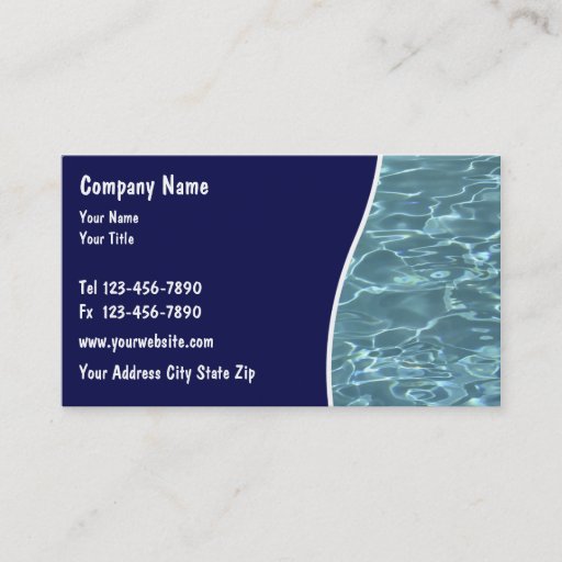 Customizable Pool Service Cards Business Card Template