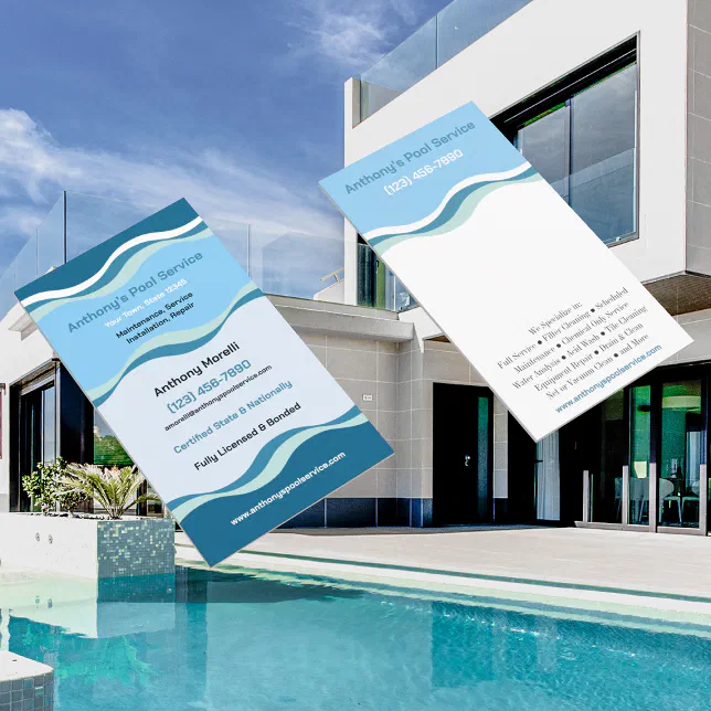 Pool Service Company Business Card | Zazzle