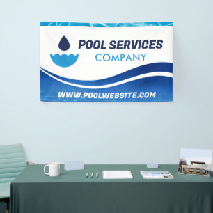 Pool Services Blue Water Wave Swimming Pool Banner