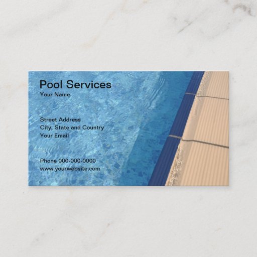 Customizable Pool Services Business Card