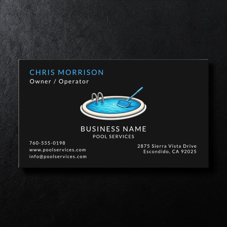 Pool Services Business Card