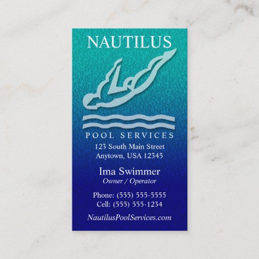 Customizable Pool Services Business Cards