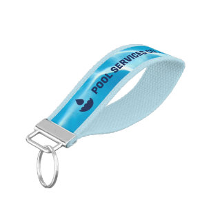Pool Services Company Swimming Pool Water Wrist Keychain