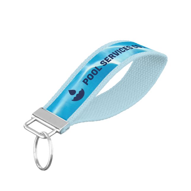 Pool Services Company | Swimming Pool Water Wrist Keychain (Angled Down)