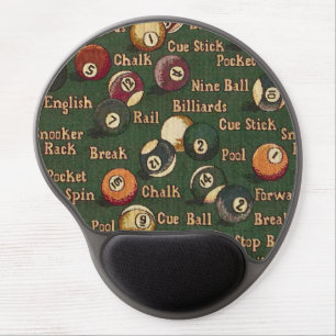 Pool Shark Billiard Balls Background Gel Mouse Pad