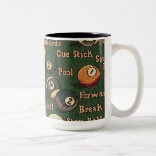 Pool Shark Billiard Balls Background Mug