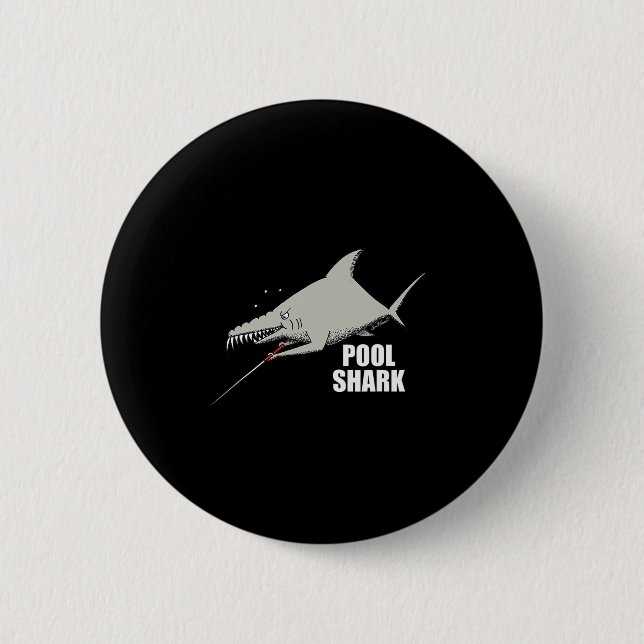 Pool Shark Billiards Design For Gift Pool Player  Button (Front)