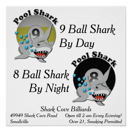 Pool Shark Business Poster