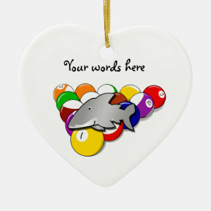 Pool shark ceramic ornament