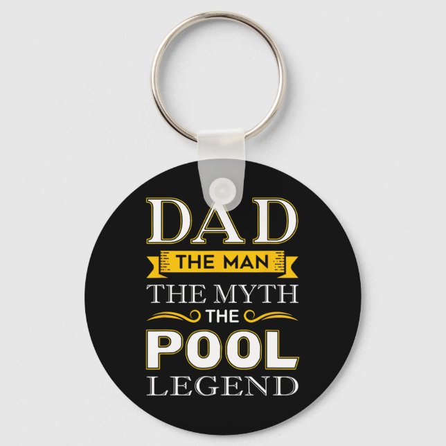 Pool Shark Dad Gifts For Billiards Dads  Keychain (Front)