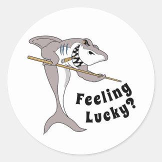 Pool Shark Feeling Lucky Classic Round Sticker