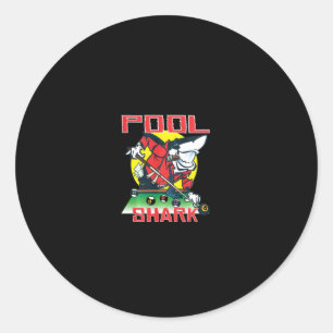 Pool Shark Funny Billiards Eight Ball Nine Ball  Classic Round Sticker
