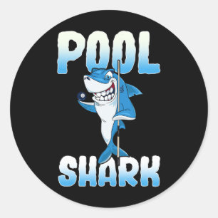Pool Shark Funny Pool Billiards Player  Classic Round Sticker