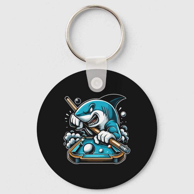 Pool Shark Funny Pool Player Billiards Billiard 8- Keychain (Front)