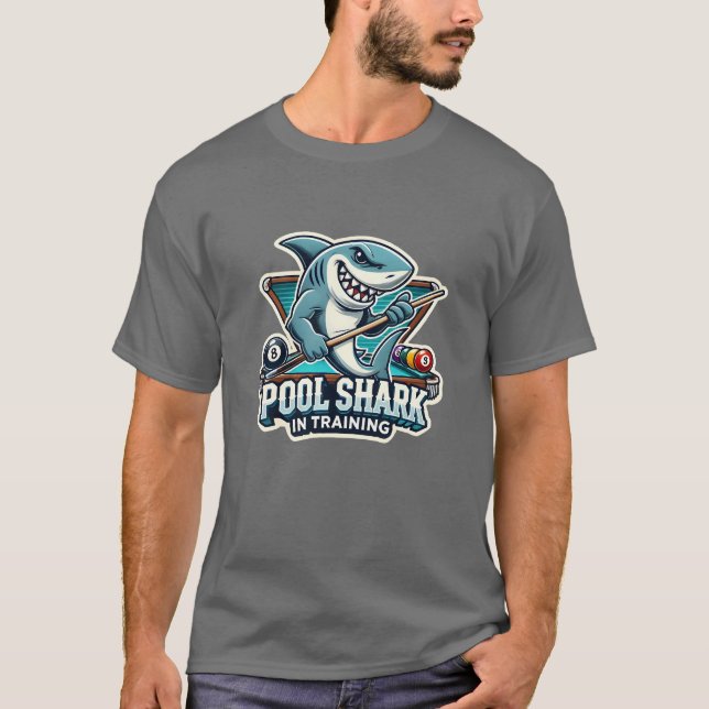 Pool Shark in Training: Fun and Playful Billiards T-Shirt (Front)
