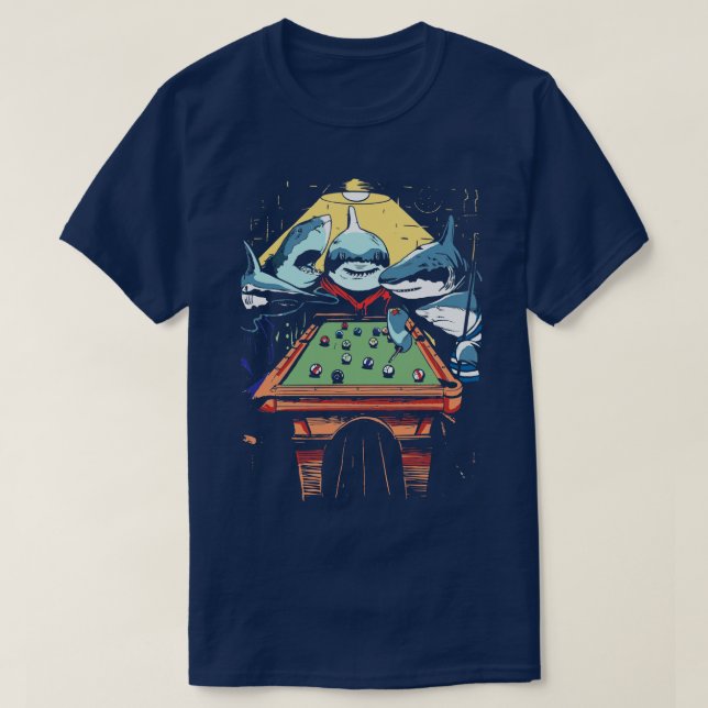 Pool Sharks Billiards Game T-Shirt (Design Front)
