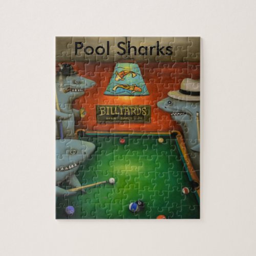 Pool Sharks with Lettering Jigsaw Puzzle