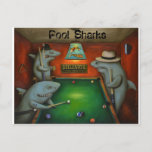 Pool Sharks With Lettering Postcard at Zazzle