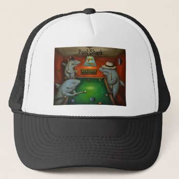 Pool Sharks With Lettering Trucker Hat by paintingmaniac at Zazzle