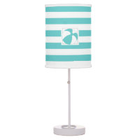 Pool Side Stripe with Beach Ball Aqua Desk Lamp