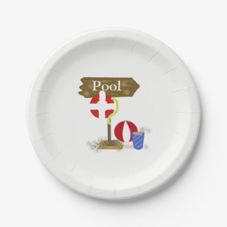 Pool Sign Paper Plates