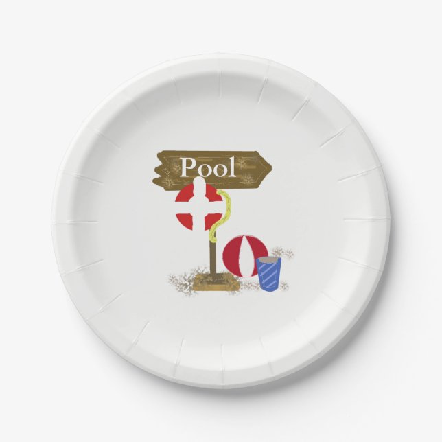 Pool Sign Paper Plates (Front)