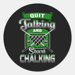 Pool Snooker Billiard 8 Ball Billiards Funny Gift Classic Round Sticker