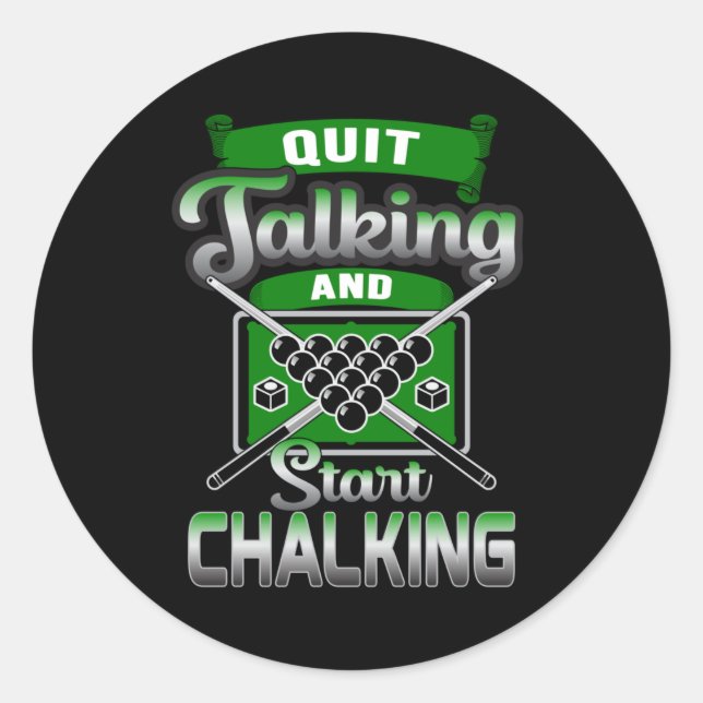 Pool Snooker Billiard 8 Ball Billiards Funny Gift Classic Round Sticker (Front)