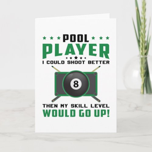 Pool Snooker Billiard 8 Ball Billiards Gift Idea Card