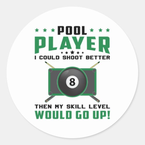 Pool Snooker Billiard 8 Ball Billiards Gift Idea Classic Round Sticker