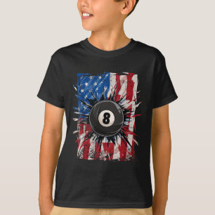 Pool Snooker Billiards Player 8 Ball Usa American  T-Shirt