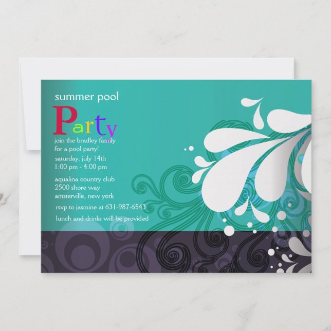 Pool Splash Invitation (Front)
