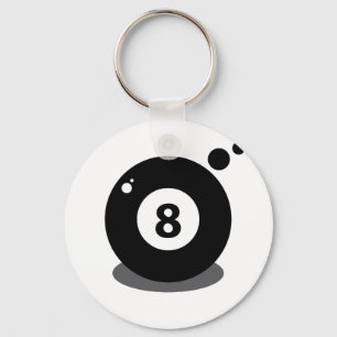 Pool sport game ball 8 eight keychain