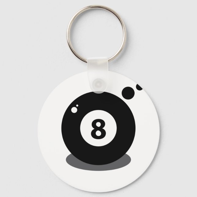 Pool sport game ball 8 eight keychain (Front)