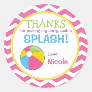 Pool Sticker / Pool Favor Tag / Pool Gift Tag by LittleApplesDesign at Zazzle