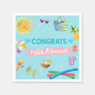Pool summer girl baby shower napkins. napkins