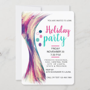 Pool Summer Holiday Burgundy Watercolor Splatter Invitation