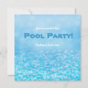 Pool Swim Sparkling Water Beach Party Invitation