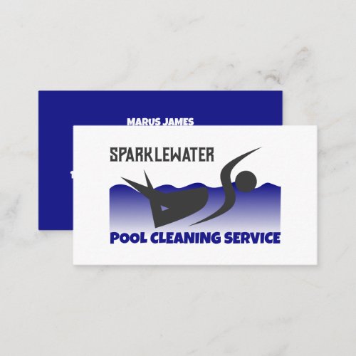 Pool Swimmer Design Swimming Pool Cleaner Business Card