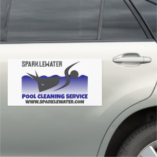 Pool Swimmer Design Swimming Pool Cleaning Service Car Magnet