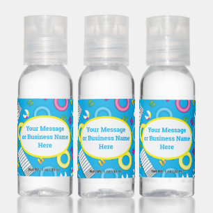 Pool Swimming Business Name Logo Message Hand Sanitizer