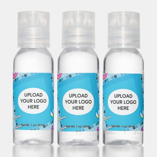 Pool Swimming Business Name Logo Message Hand Sanitizer (Set)