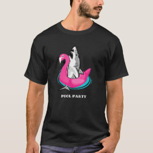 Pool Swimming Party Unicorn Float  Shark T-Shirt